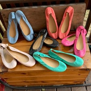 Pull on leather ballet slippers, 6 pairs,  size 9.5,  by Talbots.